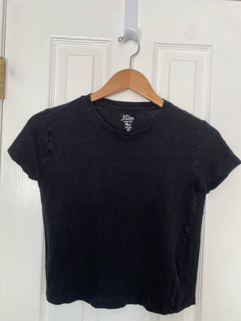 J. Crew Women's Black Crewneck Short Sleeve Tee Top